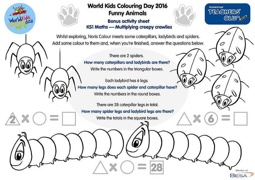 WKCD 2016 Multiplying creepy crawlies sheet